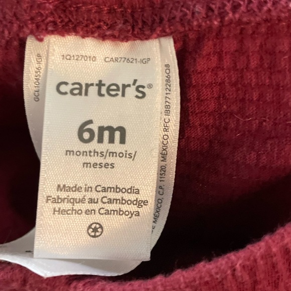 Carter's Burgundy Baby Girls pants and hooded top Outfit size 6M - Picture 7 of 7